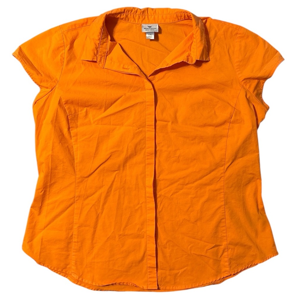 Worthington Women's Vibrant Orange Button Down Shirt